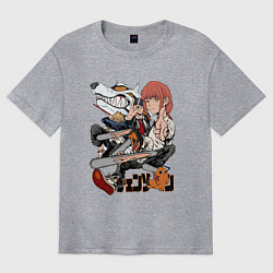 Мужская футболка оверсайз Человек-бензопила Макима Аки Пауэр Денджи Почита Л