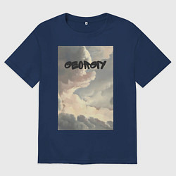 Футболка оверсайз мужская Georgiy облака, цвет: тёмно-синий