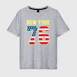 Футболка оверсайз мужская New York 76, цвет: меланж