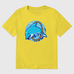 Мужская футболка оверсайз Весёлый дельфинчик