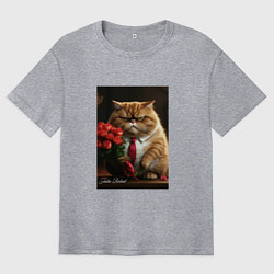 Футболка оверсайз мужская Кошак, цвет: меланж