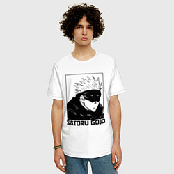 Футболка оверсайз мужская Satoru gojo anime, цвет: белый — фото 2