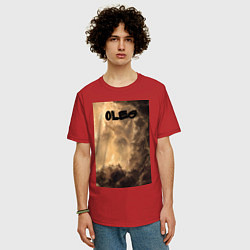 Футболка оверсайз мужская Oleg облака мрачные, цвет: красный — фото 2