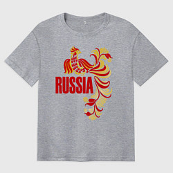 Футболка оверсайз мужская Russia, цвет: меланж