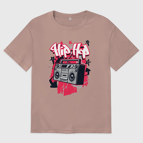 Мужская футболка оверсайз Boombox hip-hop / Пыльно-розовый – фото 1