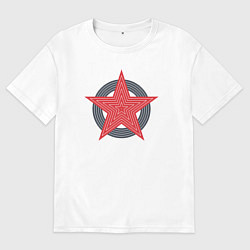 Футболка оверсайз мужская Red star symbol, цвет: белый