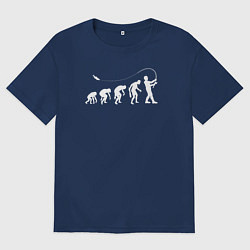 Мужская футболка оверсайз Эволюция рыбалки