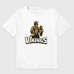 Футболка оверсайз мужская Vikings team, цвет: белый