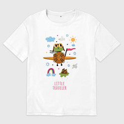 Мужская футболка оверсайз Лягушонок пилот