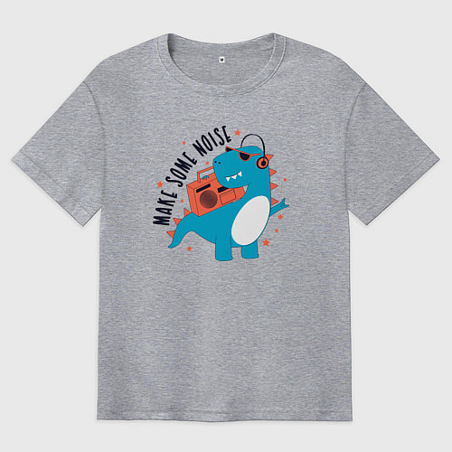 Мужская футболка оверсайз Давай-ка пошумим / Меланж – фото 1