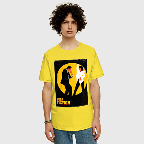 Мужская футболка оверсайз Криминальное чтиво парный танец / Желтый – фото 3
