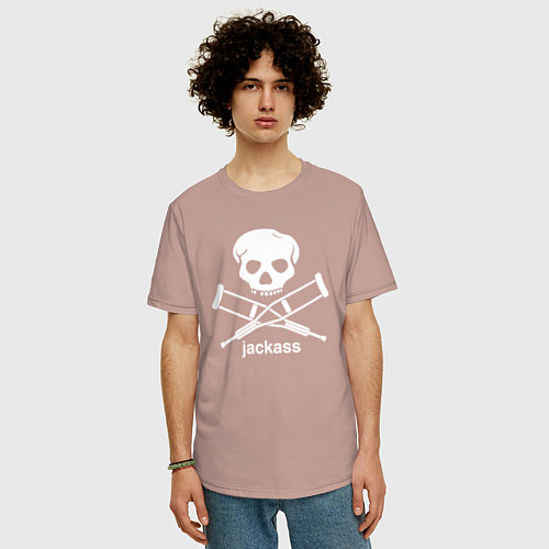 Мужская футболка оверсайз Чудаки / Пыльно-розовый – фото 3