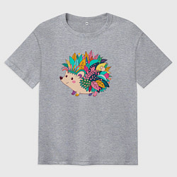 Мужская футболка оверсайз Декоративный ежик