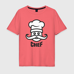 Футболка оверсайз мужская Chef, цвет: коралловый