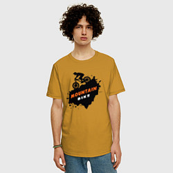 Футболка оверсайз мужская Горный велик, цвет: горчичный — фото 2