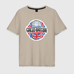 Футболка оверсайз мужская Great Britain, цвет: миндальный