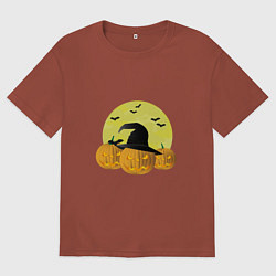 Мужская футболка оверсайз Зловещие тыквы