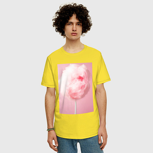 Мужская футболка оверсайз Череп сахарная вата / Желтый – фото 3