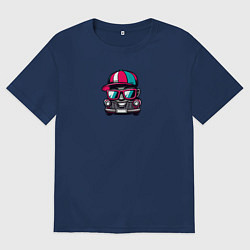 Мужская футболка оверсайз Крутая тачка рэпер в очках - Прикол