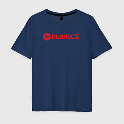 Мужская футболка оверсайз Deadlock red logo