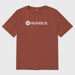 Мужская футболка оверсайз Deadlock white logo