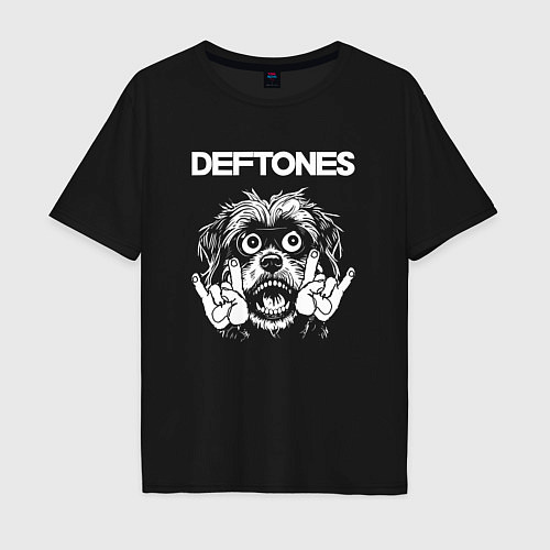 Мужская футболка оверсайз Deftones rock dog / Черный – фото 1