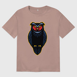 Мужская футболка оверсайз Чёрная сова