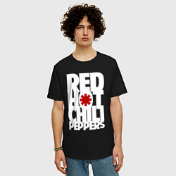 Футболка оверсайз мужская RHCP - title and logo, цвет: черный — фото 2