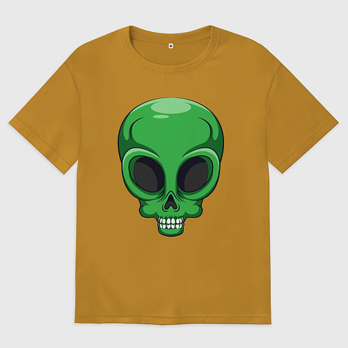 Мужская футболка оверсайз Green skeletor / Горчичный – фото 1