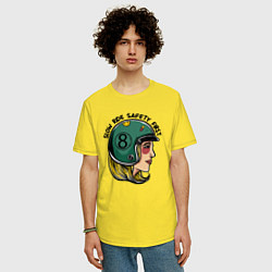 Футболка оверсайз мужская Безопасность - медленная езда, цвет: желтый — фото 2