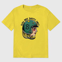 Мужская футболка оверсайз Безопасность - медленная езда