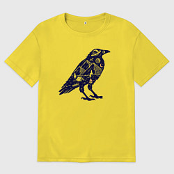 Мужская футболка оверсайз Ворон путешественник