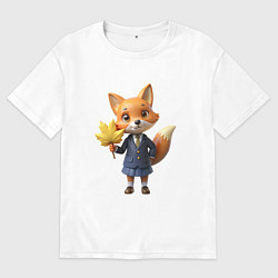 Мужская футболка оверсайз Лисичка в школьной форме