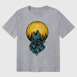 Мужская футболка оверсайз Крутой волк