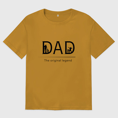 Мужская футболка оверсайз Сила отца / Горчичный – фото 1