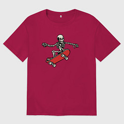 Мужская футболка оверсайз Скелетор на скейте