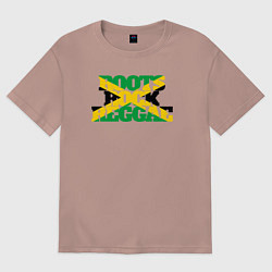 Футболка оверсайз мужская Roots rock reggae, цвет: пыльно-розовый