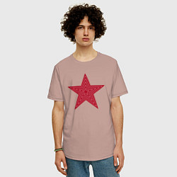 Футболка оверсайз мужская USSR red star, цвет: пыльно-розовый — фото 2