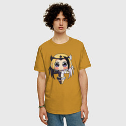 Футболка оверсайз мужская Люнокс, цвет: горчичный — фото 2