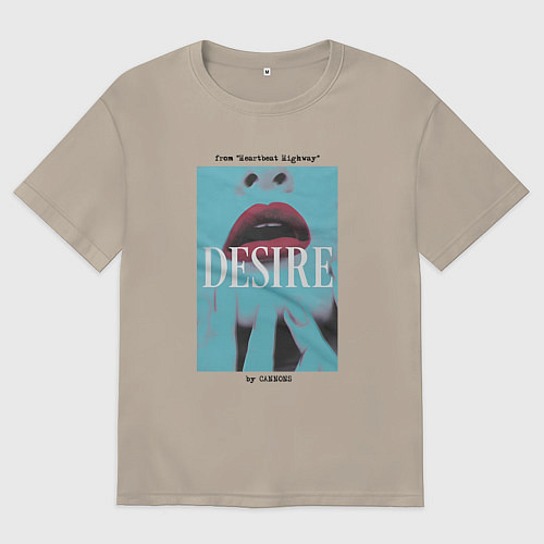 Мужская футболка оверсайз Cannons - Desire from heartbeat highway / Миндальный – фото 1