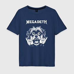 Футболка оверсайз мужская Megadeth rock dog, цвет: тёмно-синий