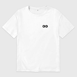 Мужская футболка оверсайз Глазки то бегают смайл