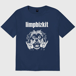 Футболка оверсайз мужская Limp Bizkit rock dog, цвет: тёмно-синий