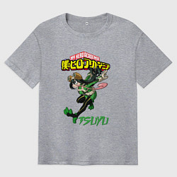 Мужская футболка оверсайз Моя геройская академия лягушка Цую Асуи