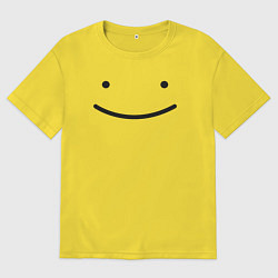 Футболка оверсайз мужская Dream smp minecraft, Happy face, цвет: желтый