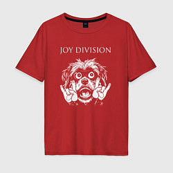 Футболка оверсайз мужская Joy Division rock dog, цвет: красный