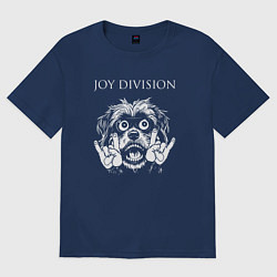 Футболка оверсайз мужская Joy Division rock dog, цвет: тёмно-синий
