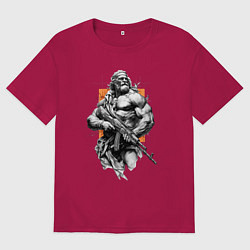 Мужская футболка оверсайз Античный воин с АК-47