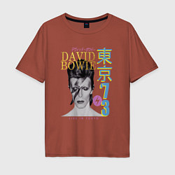 Футболка оверсайз мужская David Bowie - Live in Tokyo 73, цвет: кирпичный