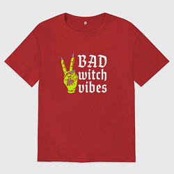 Футболка оверсайз мужская Bad witch vibes, цвет: красный